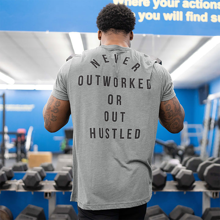 Never Outworked Or Out Hustled Print Men's T-shirt