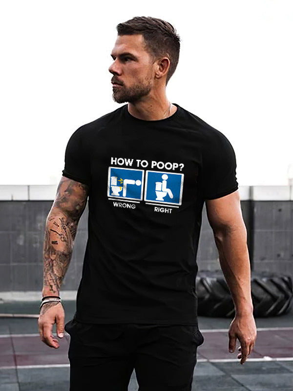 How To Poop? Printed Men's T-shirt