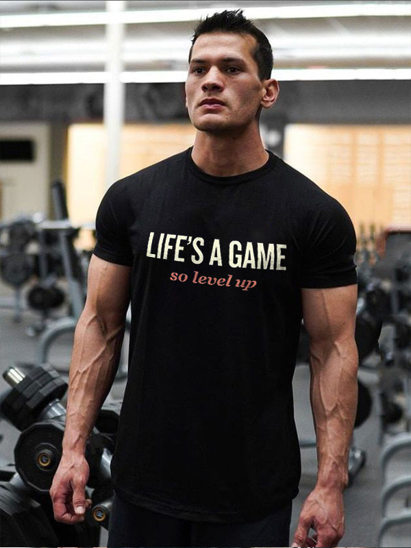 Life's A Game So Level Up Printed Men's T-shirt