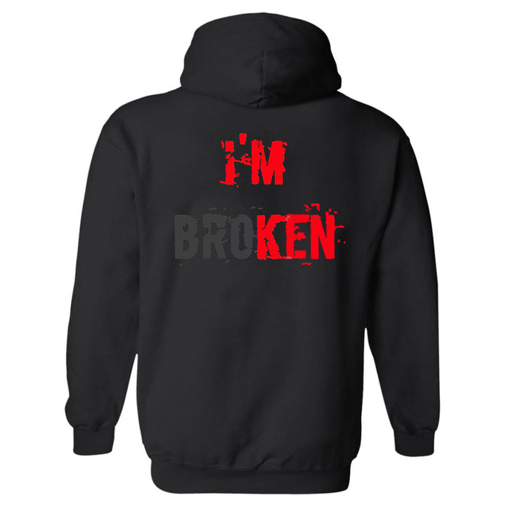 I'm Broken Printed Men's Hoodie