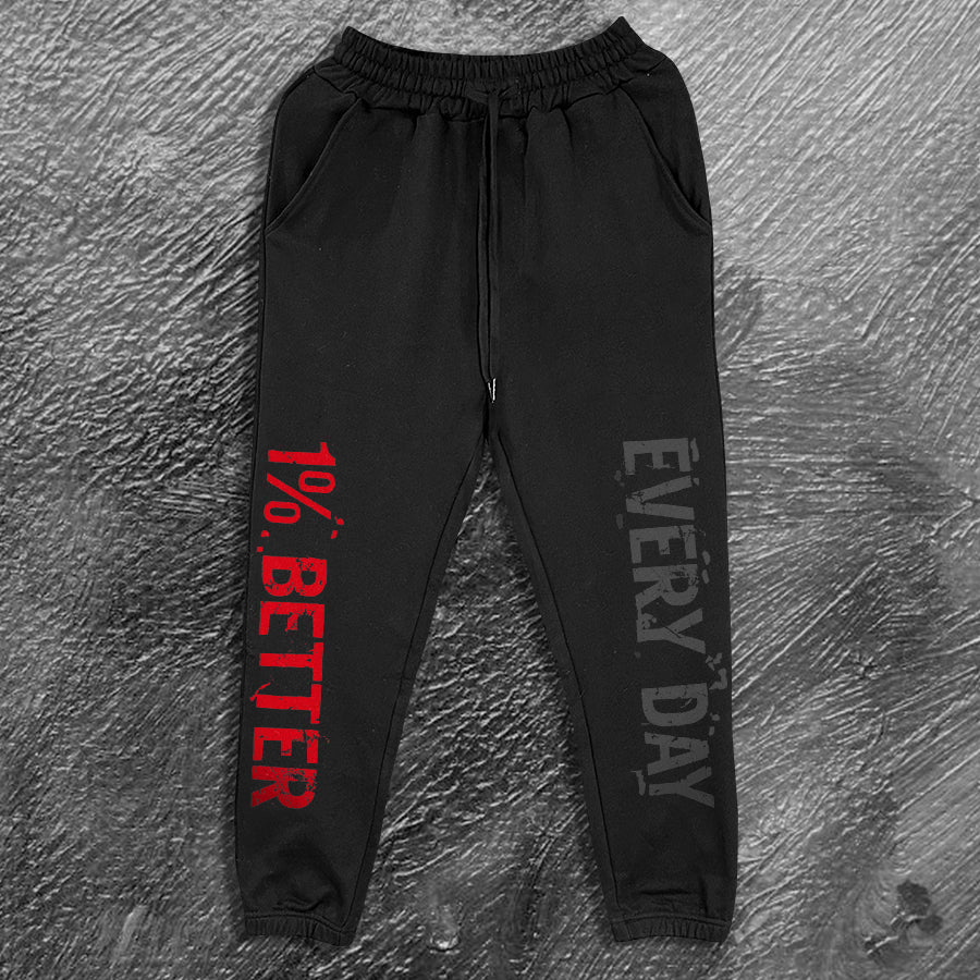 1% Better Every Day Print Men's Sweatpants