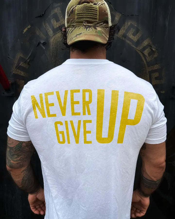 Never give up  Print Men's T-shirt