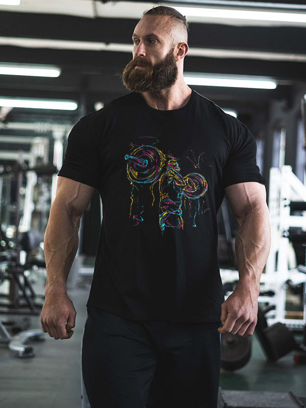 Abstract Deadlift Printed Men's T-shirt