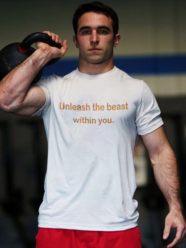 Unleash The Beast Within You Printed Men's T-shirt