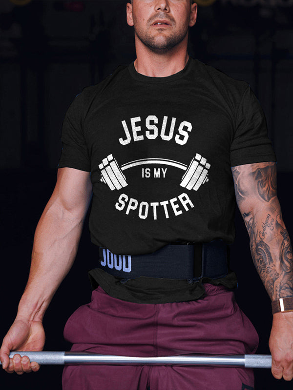 Jesus Is My Spotter Printed Men's T-shirt