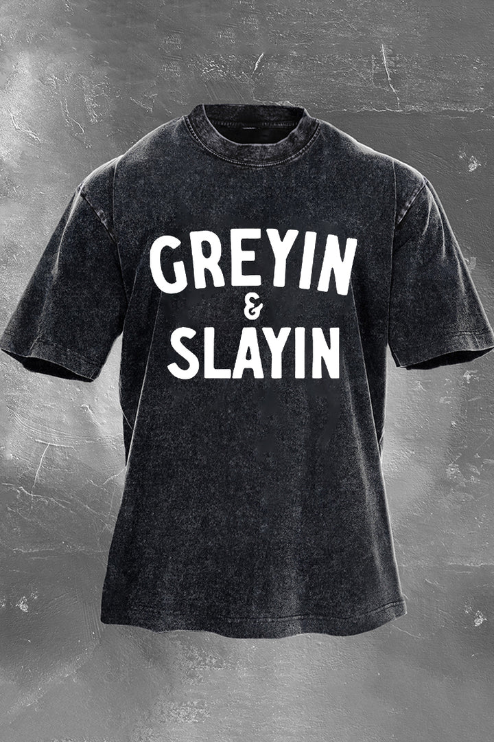 Greyin & Slayin Printed Men's Washed T-Shirt