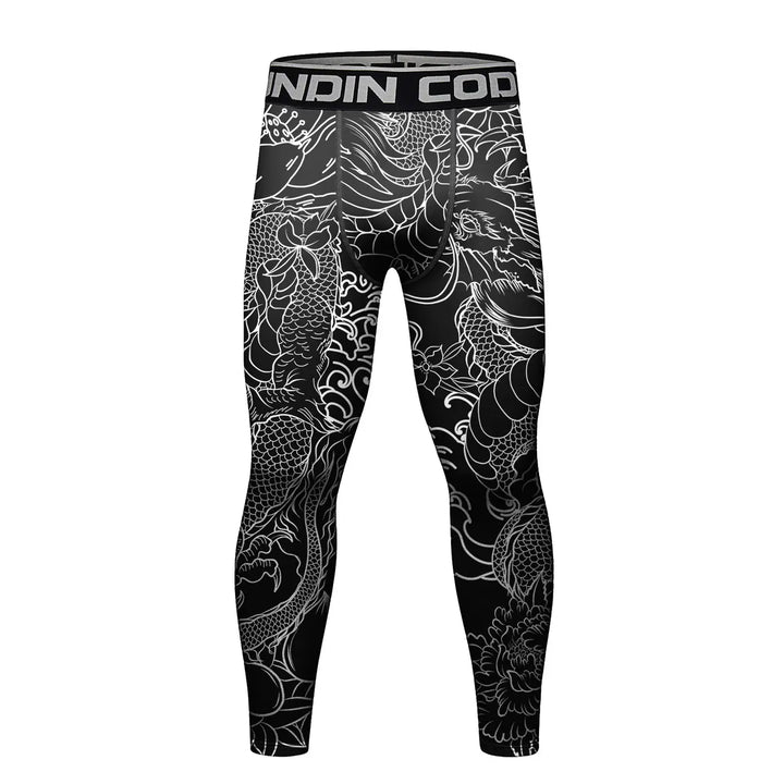 Sports Running Fitness Printed Men's Leggings