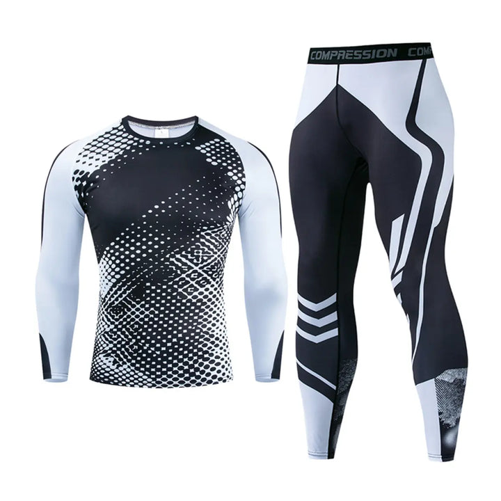 Colorblock Printed High Stretch Quick Dry Outdoor Running Fitness Suit