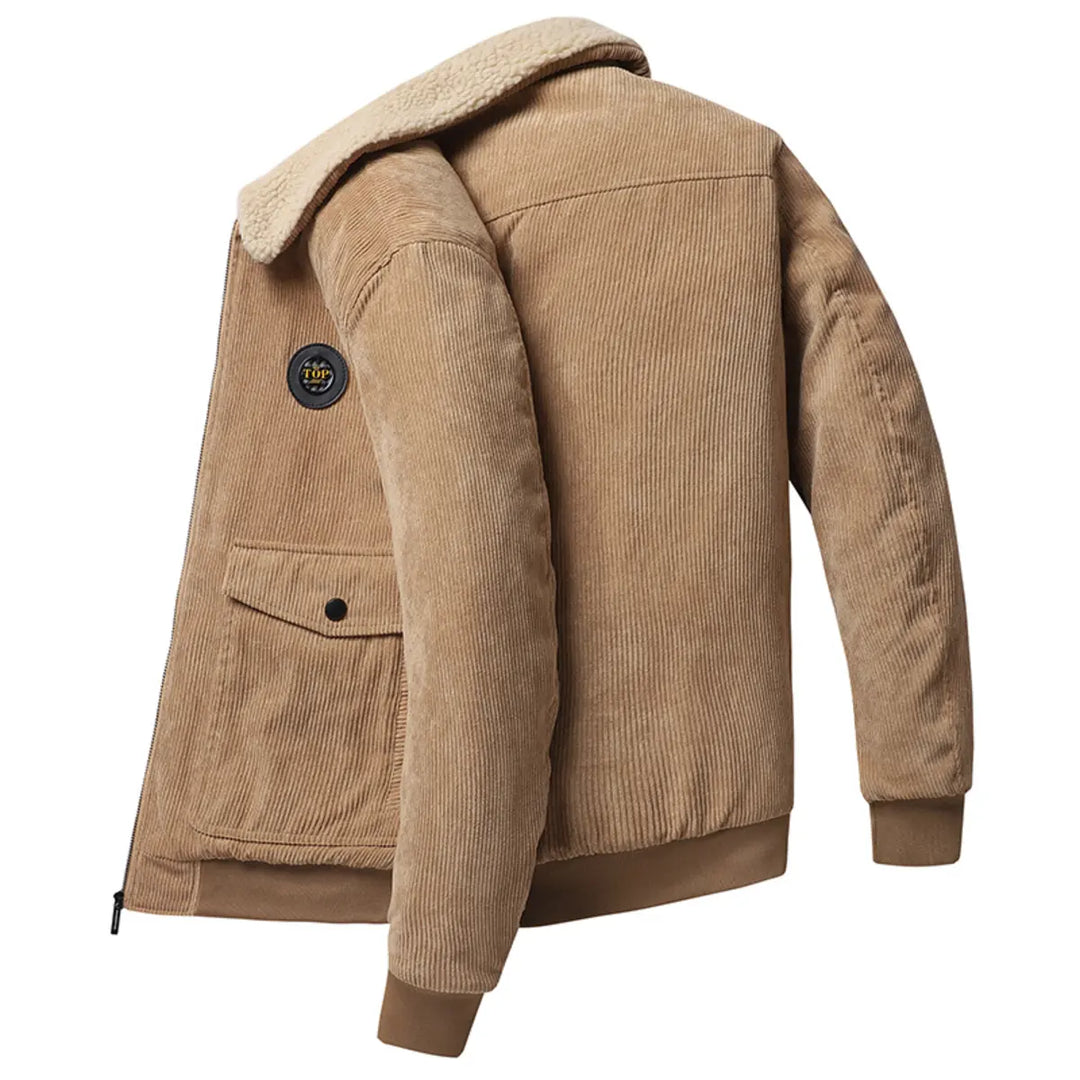 Casual Corduroy Lamb's Wool Men's Loose Jacket