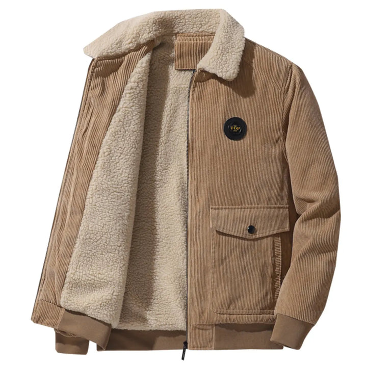 Casual Corduroy Lamb's Wool Men's Loose Jacket