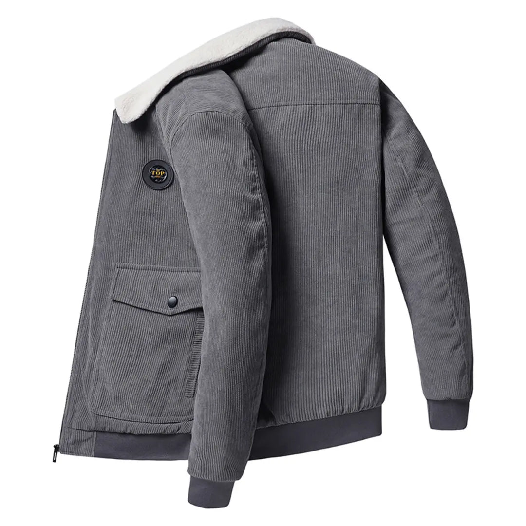 Casual Corduroy Lamb's Wool Men's Loose Jacket