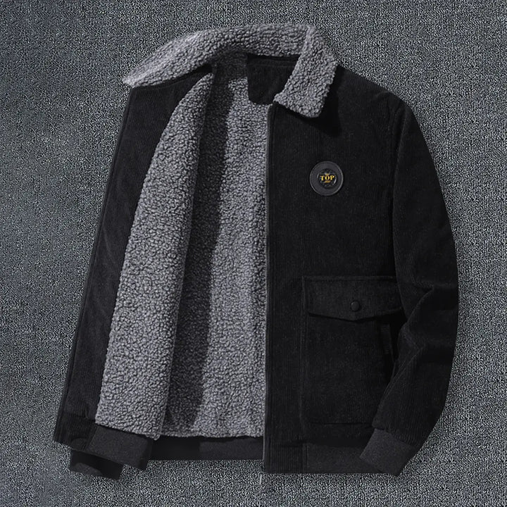 Casual Corduroy Lamb's Wool Men's Loose Jacket