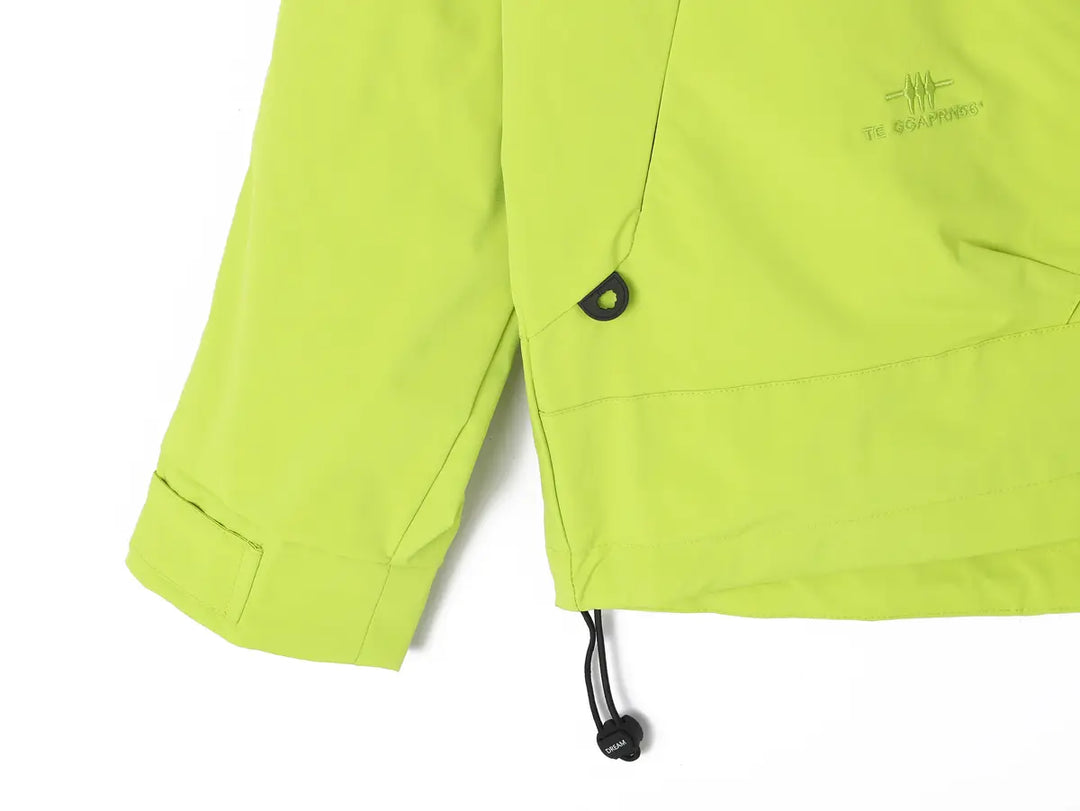 Fluorescent Green Raglan Sleeve Zipper Men's Jacket