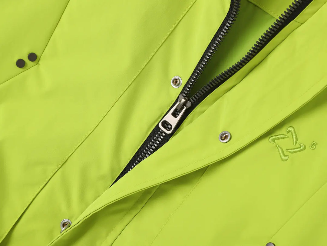 Fluorescent Green Raglan Sleeve Zipper Men's Jacket