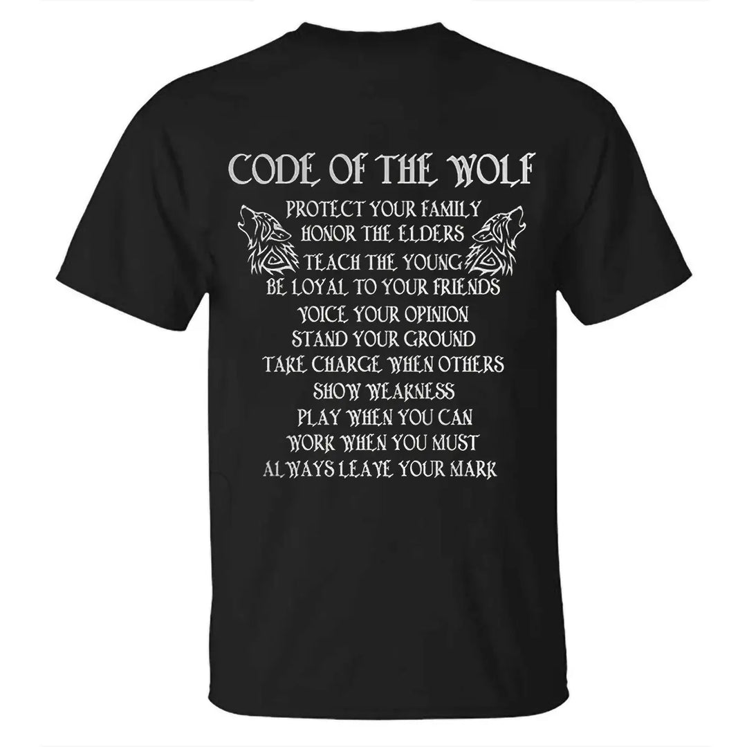 Viking Code Of The Wolf Printed Men's T-shirt