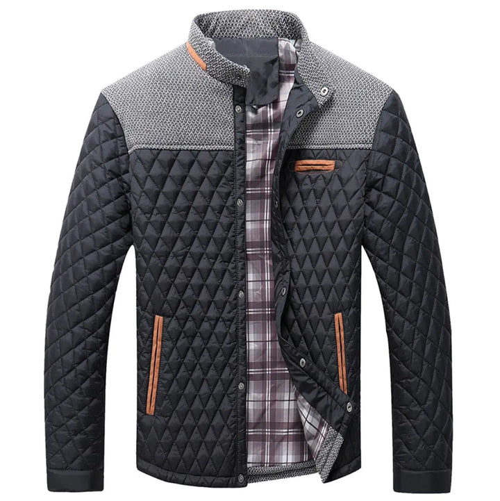 Men's Patchwork Stand Collar jacket