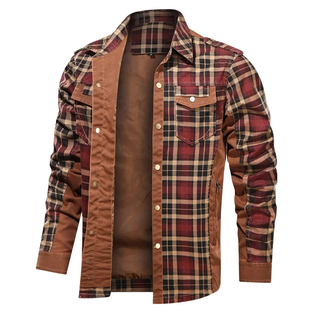 Men's plaid stitching Denali Shirt