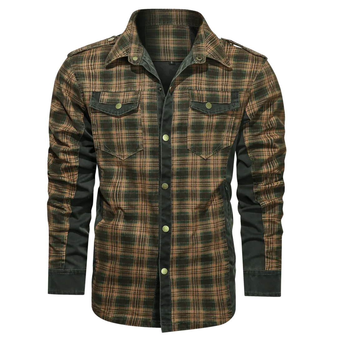 Men's plaid stitching Denali Shirt