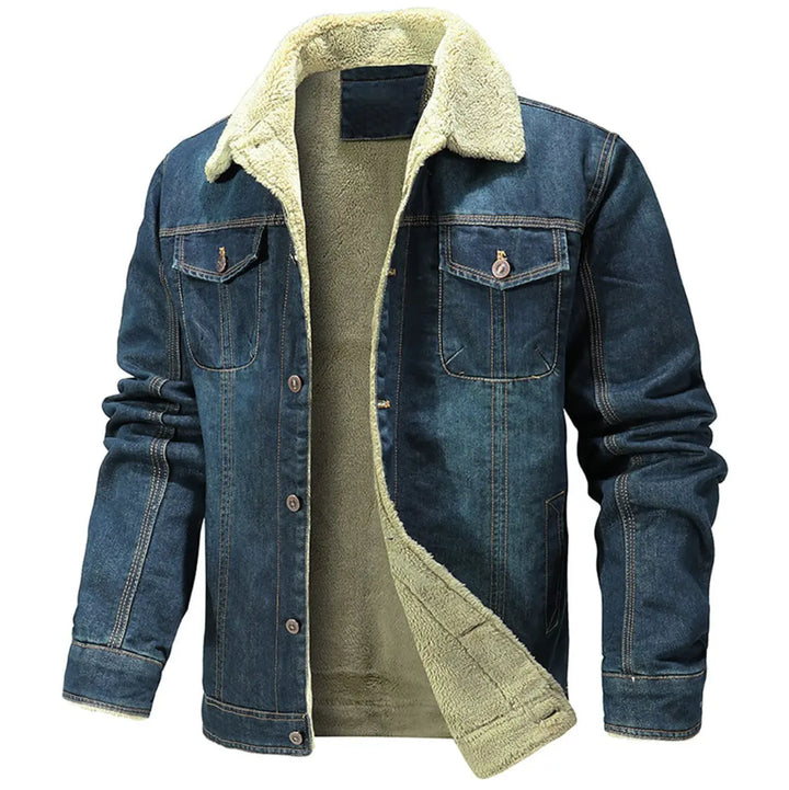 Men's Casual Fleece Denim Jacket