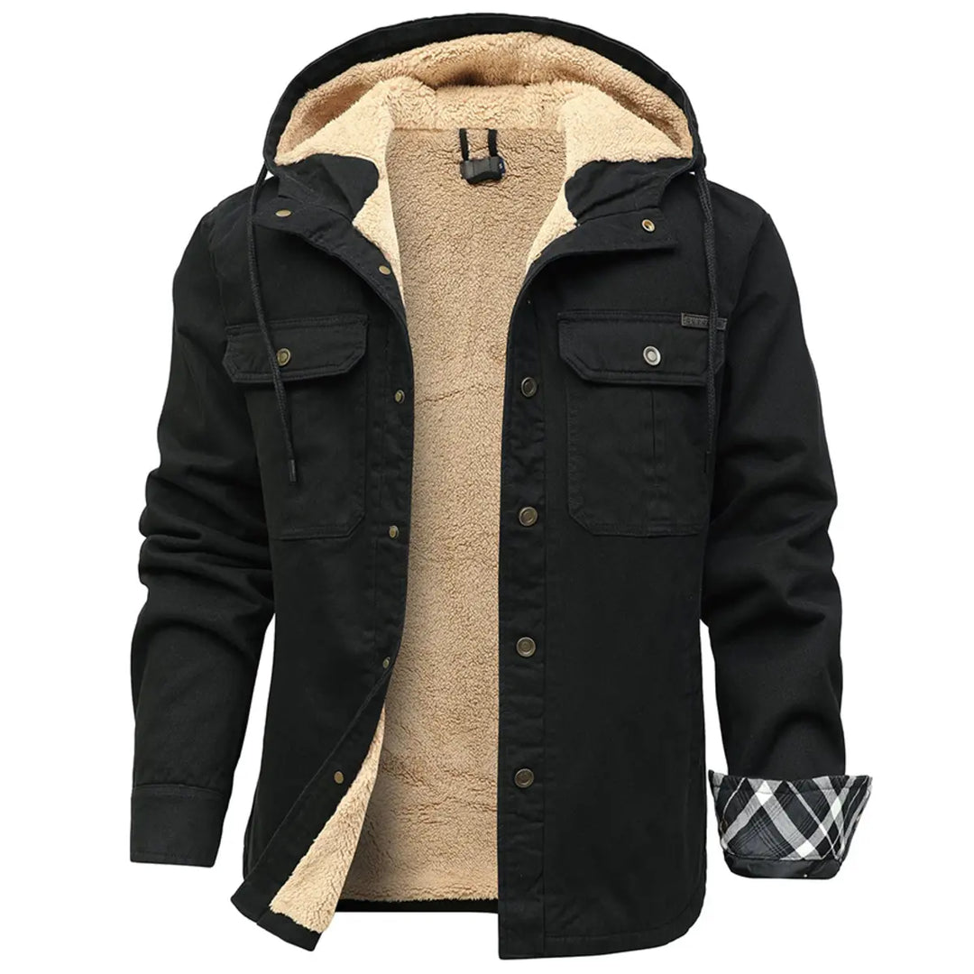 Men's Drawstring Hooded Fleece Jacket