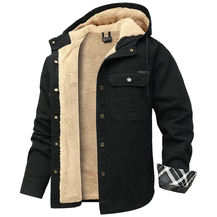 Men's Drawstring Hooded Fleece Jacket