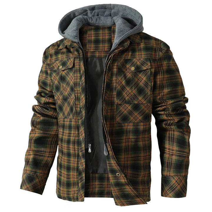 Men's Plaid Hooded Flannel Jacket