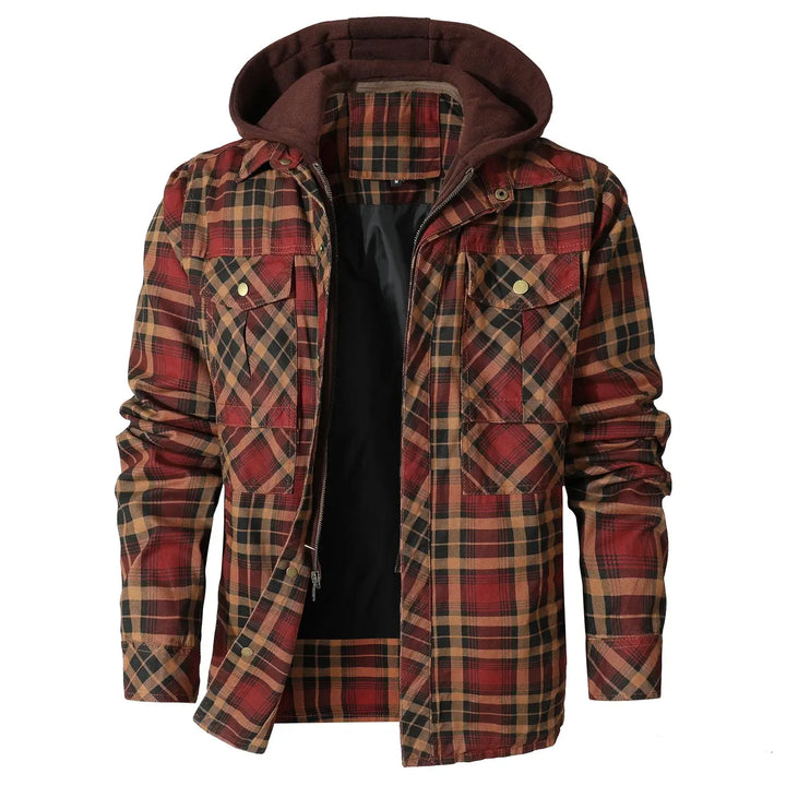 Men's Plaid Hooded Flannel Jacket