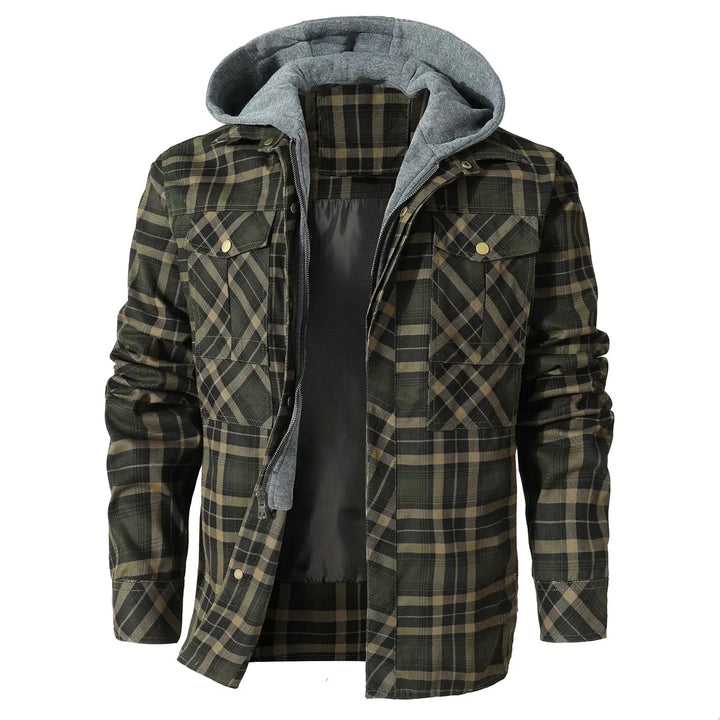 Men's Plaid Hooded Flannel Jacket