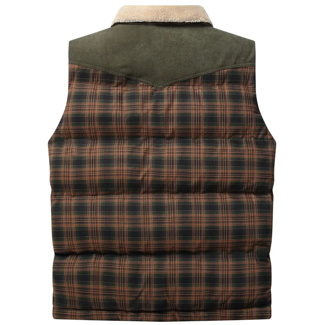 Men's Plaid Patchwork Corduroy Wanderer Vest