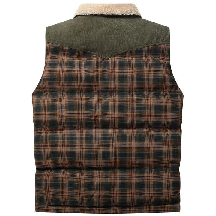 Men's Plaid Patchwork Corduroy Wanderer Vest