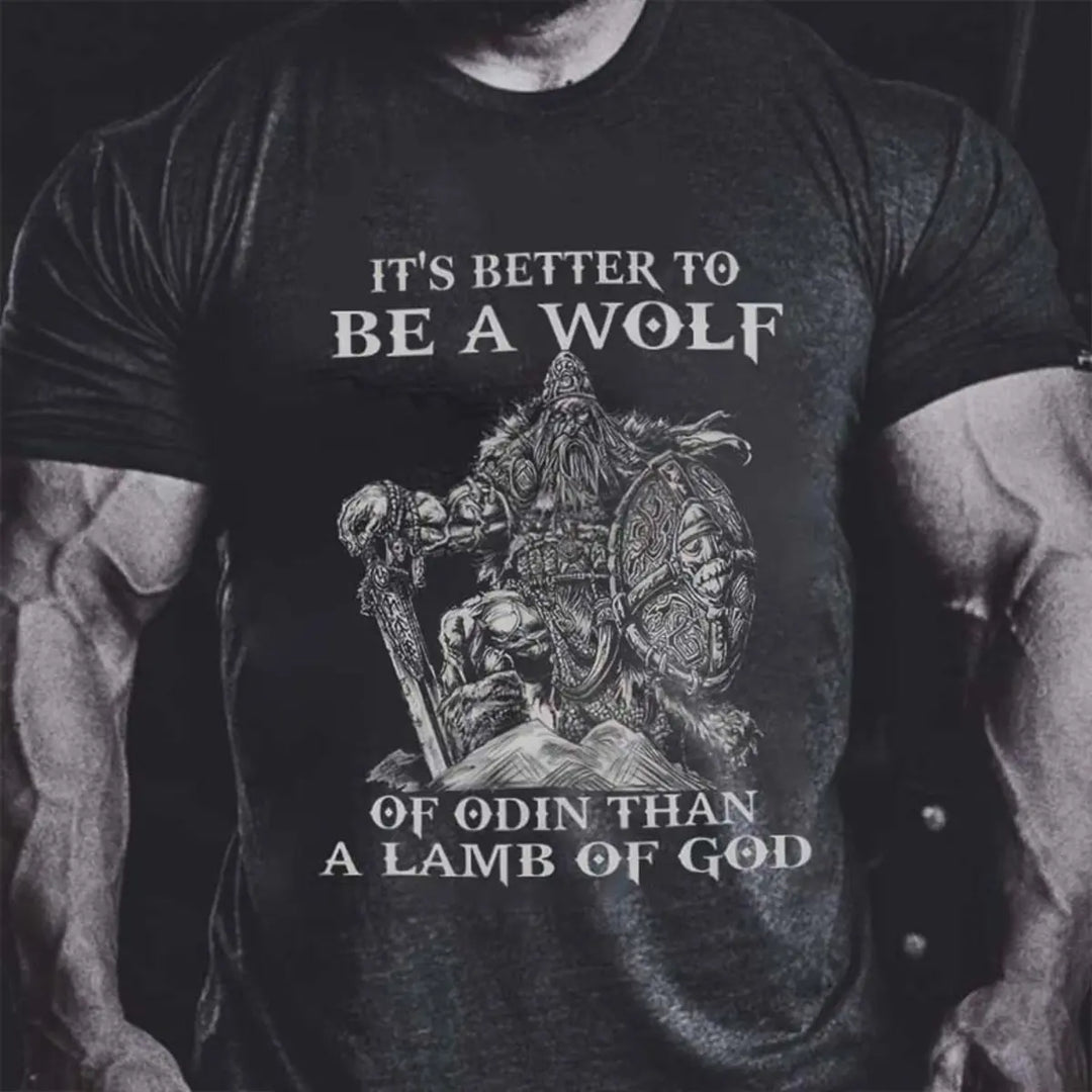 Viking It's Better To Be A Wolf Printed Men's T-shirt