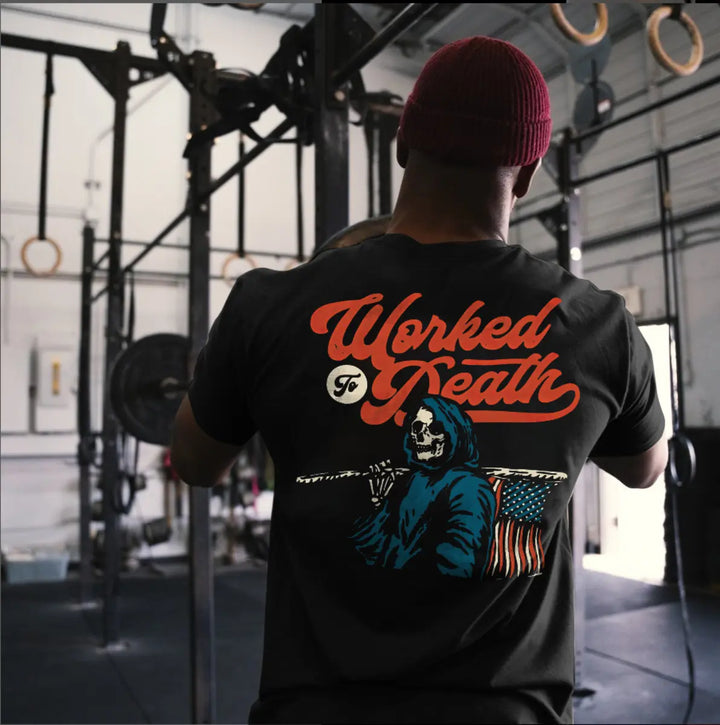 Worked To Death Printed Men's T-shirt