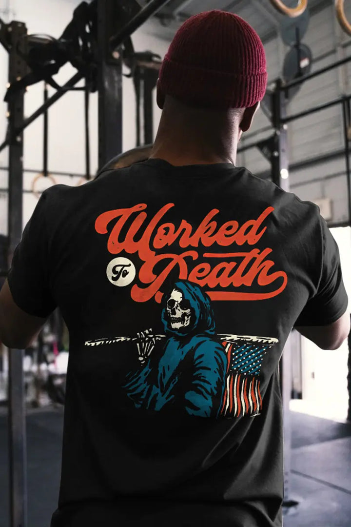 Worked To Death Printed Men's T-shirt