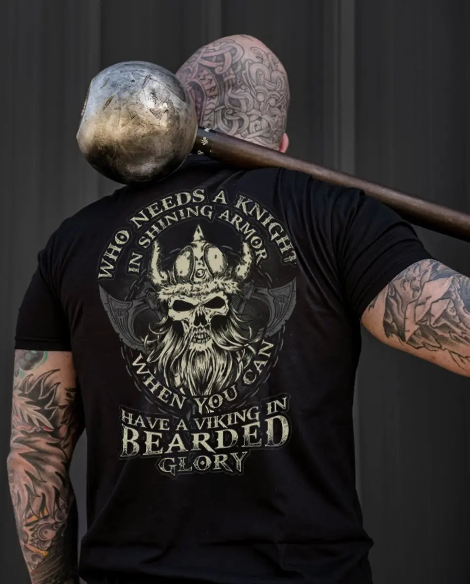 Viking Who Needs A Knight In Shining Armor Printed Men's T-shirt