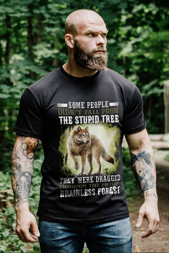 Viking Some People Didn't Fall From The Stupid Tree Printed Men's T-shirt