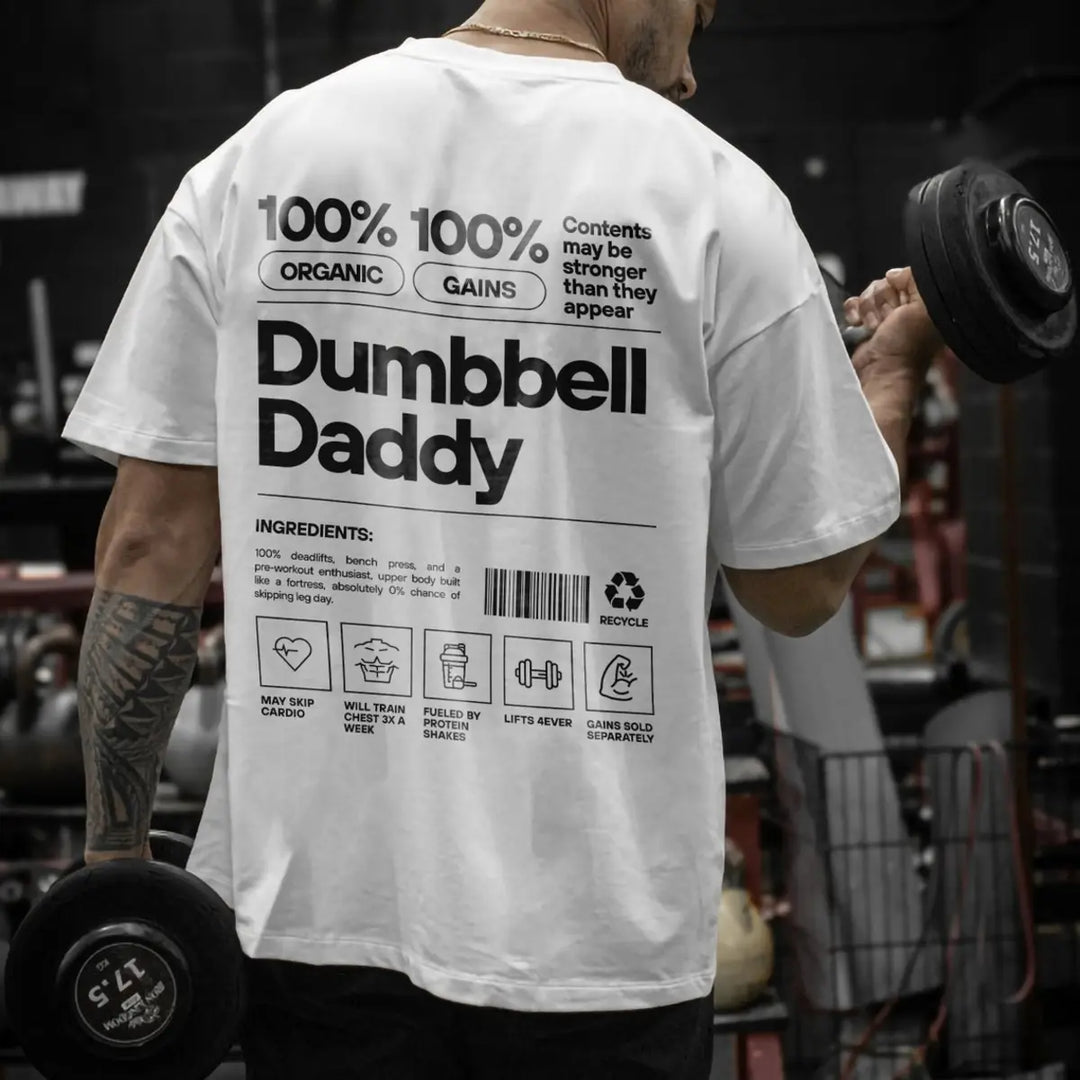 Dumbbell Daddy Printed Men's T-shirt