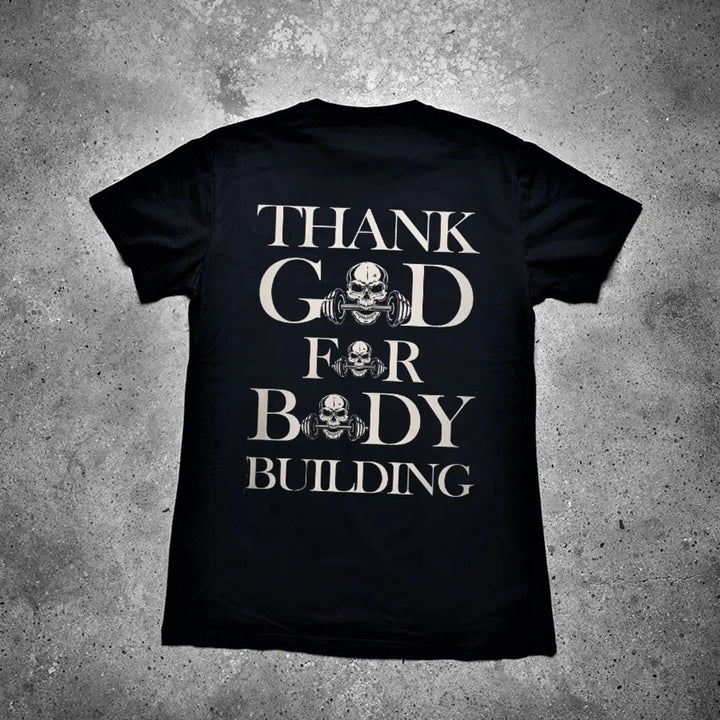 Thank God For Body Building Printed Men's T-shirt