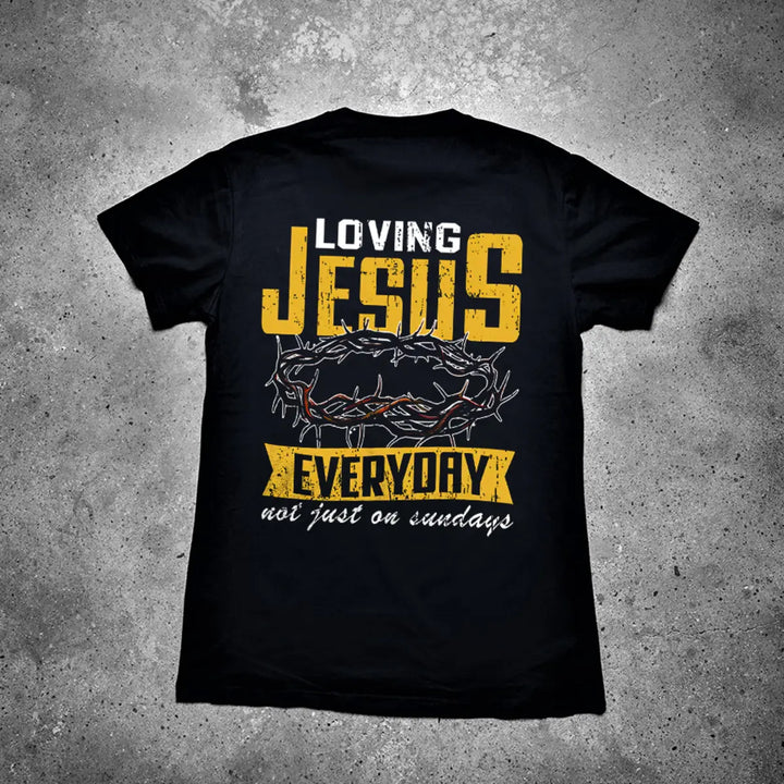 Loving Jesus Everyday Printed Men's T-shirt Image - 2