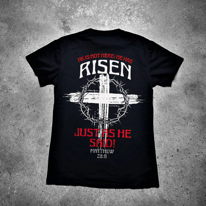 He Is Not Here He Has Risen Printed Men's T-shirt