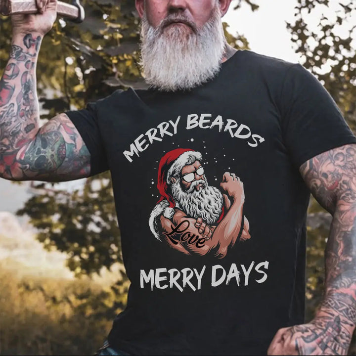 Viking Merry Beards Merry Days Printed Men's T-shirt Image - 1