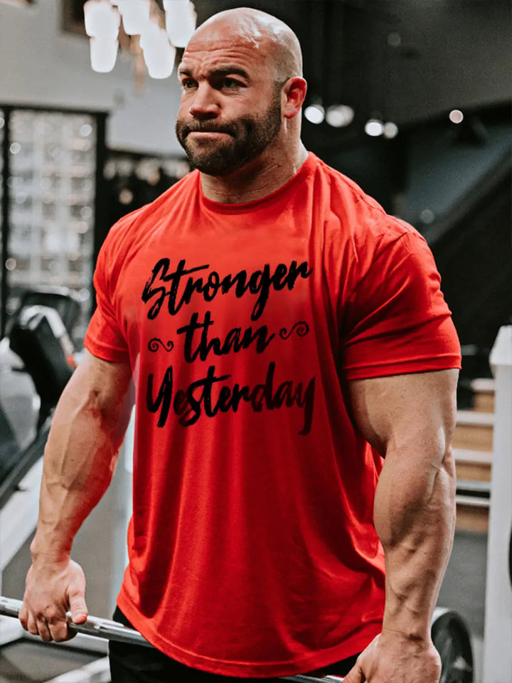 Stronger Than Yesterday Printed Men's T-shirt Image - 1