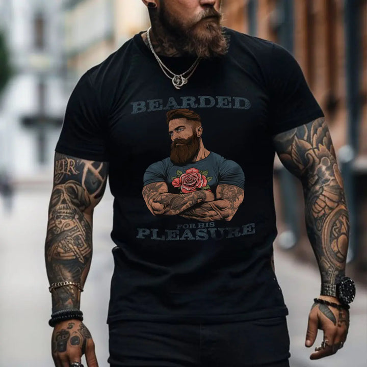 Viking Bearded For His Pleasure Printed Men's T-shirt