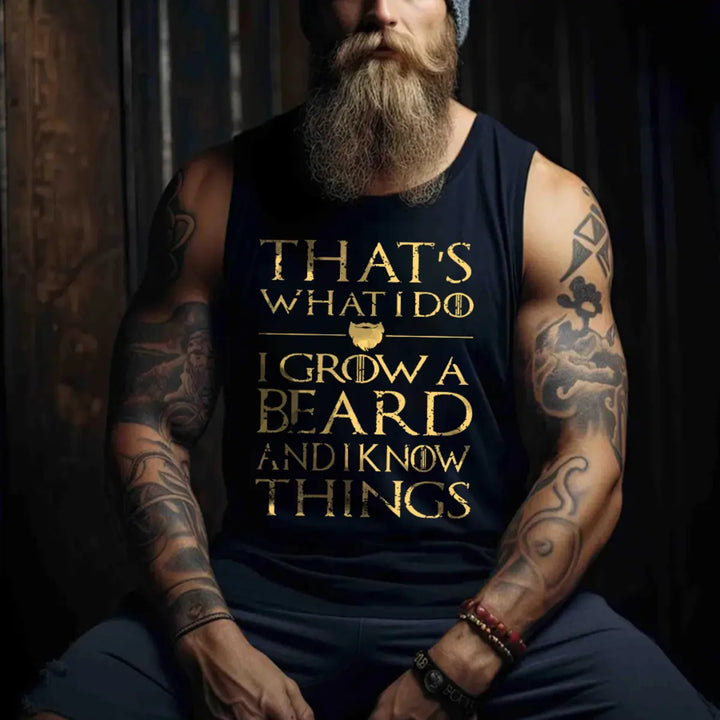 Viking Thats What I Do I Grow A Beard And I Know Things Printed Men's Vest