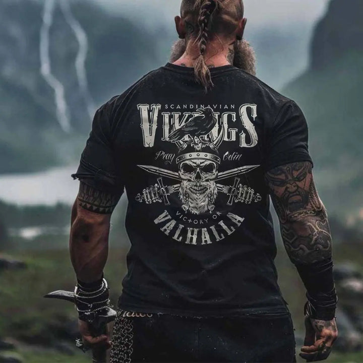 Viking Victory Or Valhalla Printed Men's T-shirt