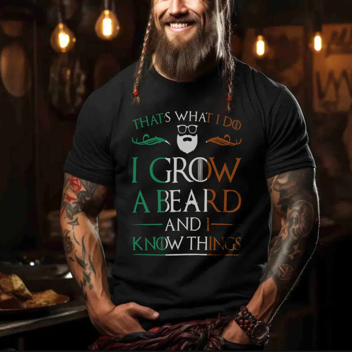 Viking That's What I Do I Grow A Beard Printed Men's T-shirt