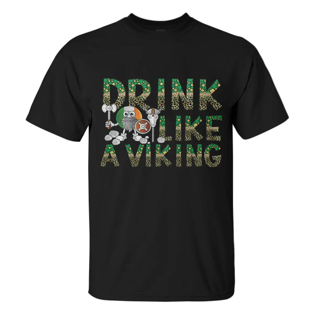 Viking Drink Like A Viking Printed Men's T-shirt