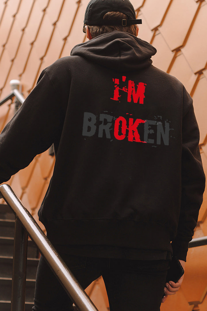 I'M Broken Print Men All-Match Hoodie