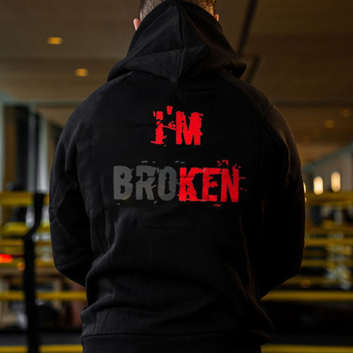 I'm Broken Printed Men's Hoodie