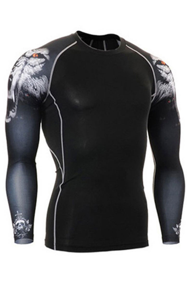 Wolf Sports Long Sleeve Printed Men's Fitness Suit