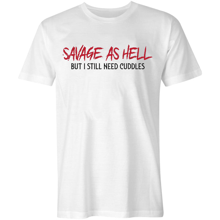 SAVAGE AS HELL letter print men's casual tees designer